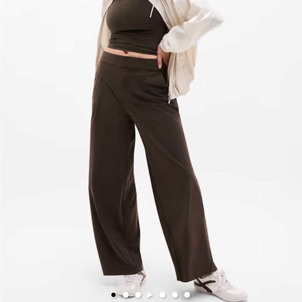 ATHLETA “Pinnacle” High Rise Wide Leg Trouser in Truffle (Brown): Sz 10